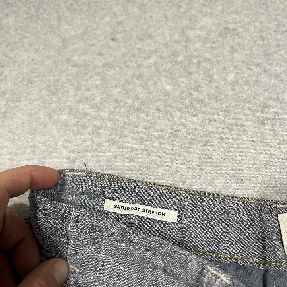 Lucky Brand Shorts Mens 30 Gray Linen Blend Saturday Stretch Chino Flat Front 9